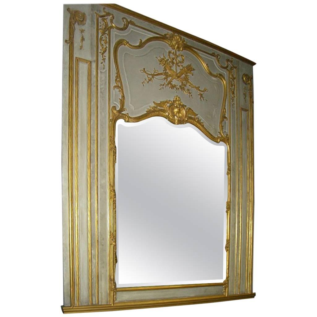 Miroir français du 19ème siècle en or 23 carats à feuilles dorées en vente