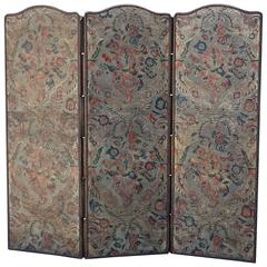 19th Century Embossed Three-Panel Leather Screen 12