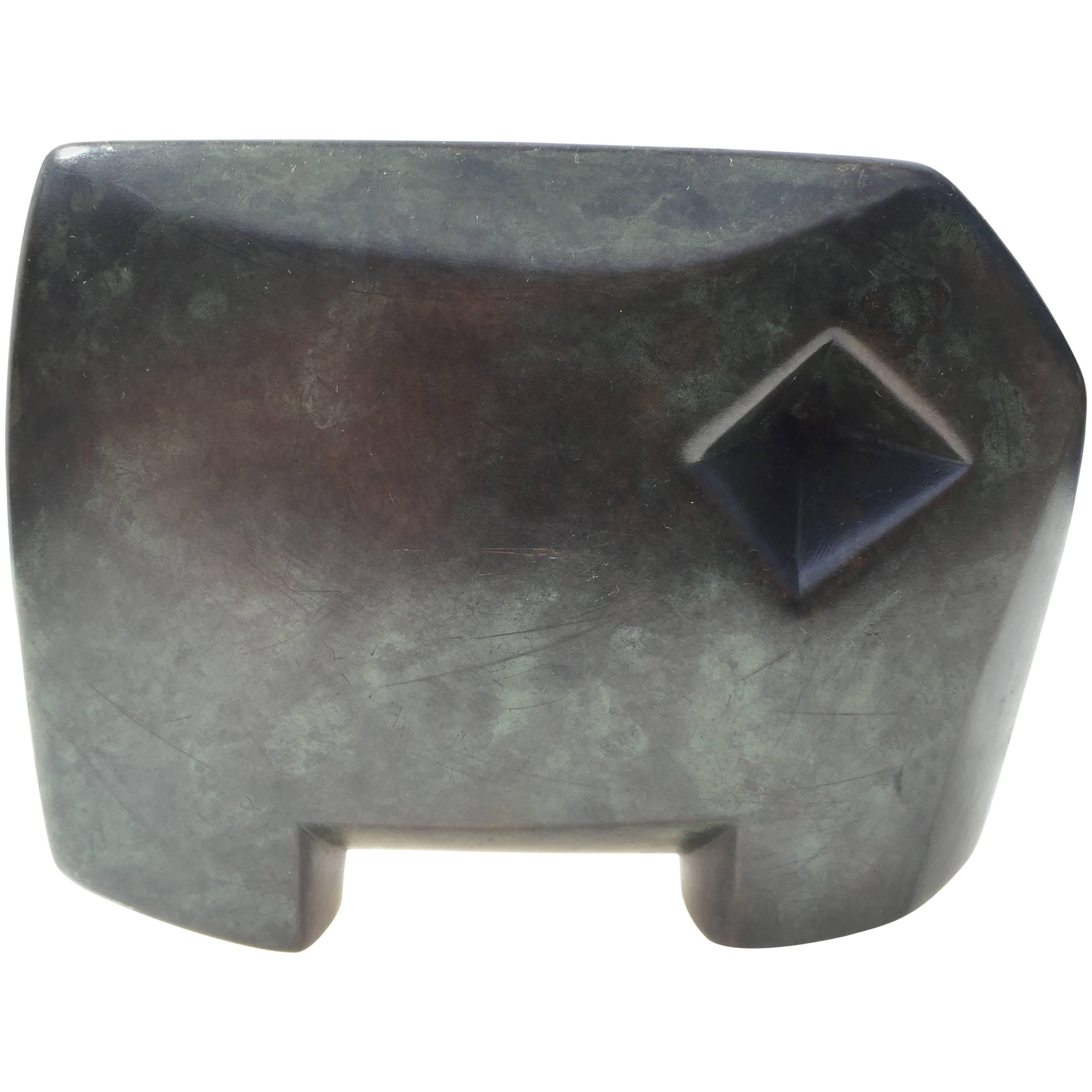 Bronze Elephant Abstract Sculpture by American Artist Peter DeCamp Haines