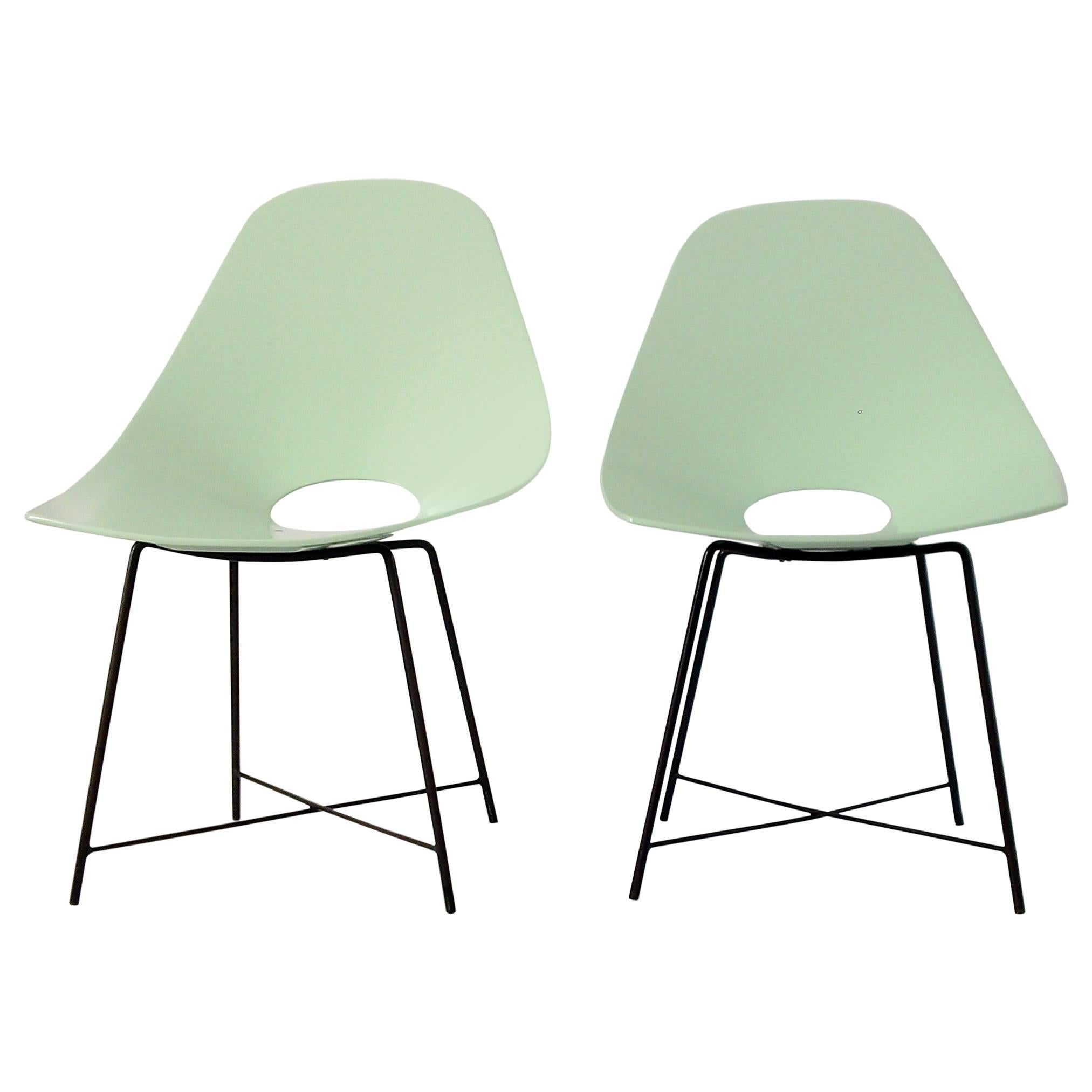  Pair of Mid Century Augusto Bozzi Shell Chairs For Sale