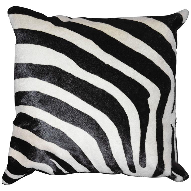 Zebra Cushion in Cowhide at 1stDibs
