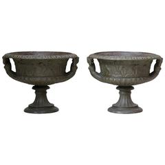Elegant Pair of French Cast Iron Urns, circa 1850 10