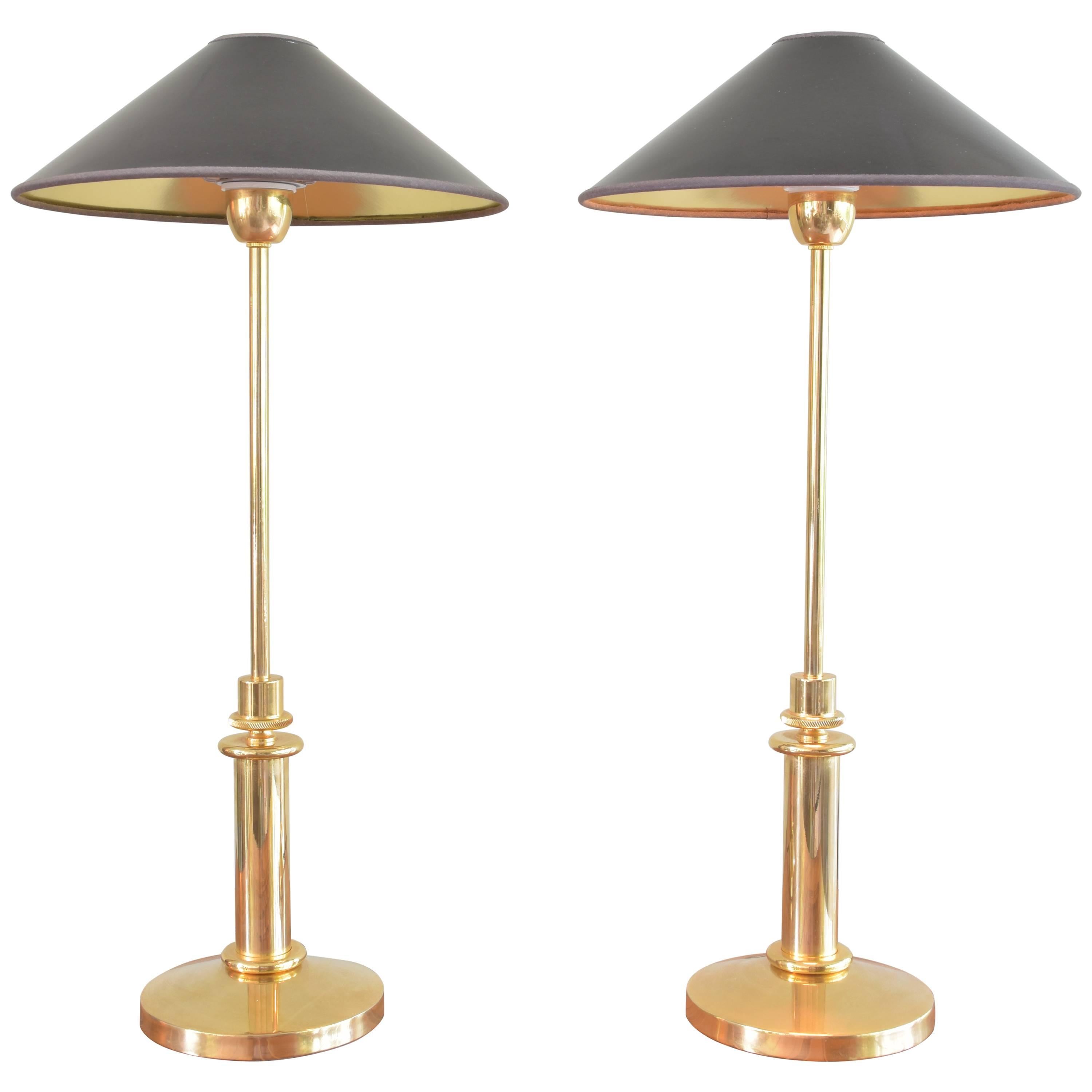 Pair of Vintage French Modern Candlestick Lamps at 1stdibs