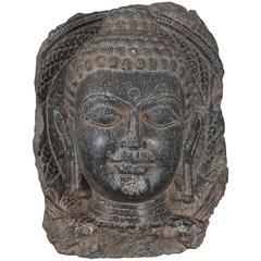 Buddha Head, Pala Period, Schist