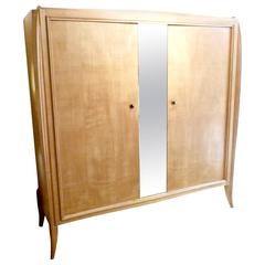 French Sycamore and Gilded Glass Cabinet