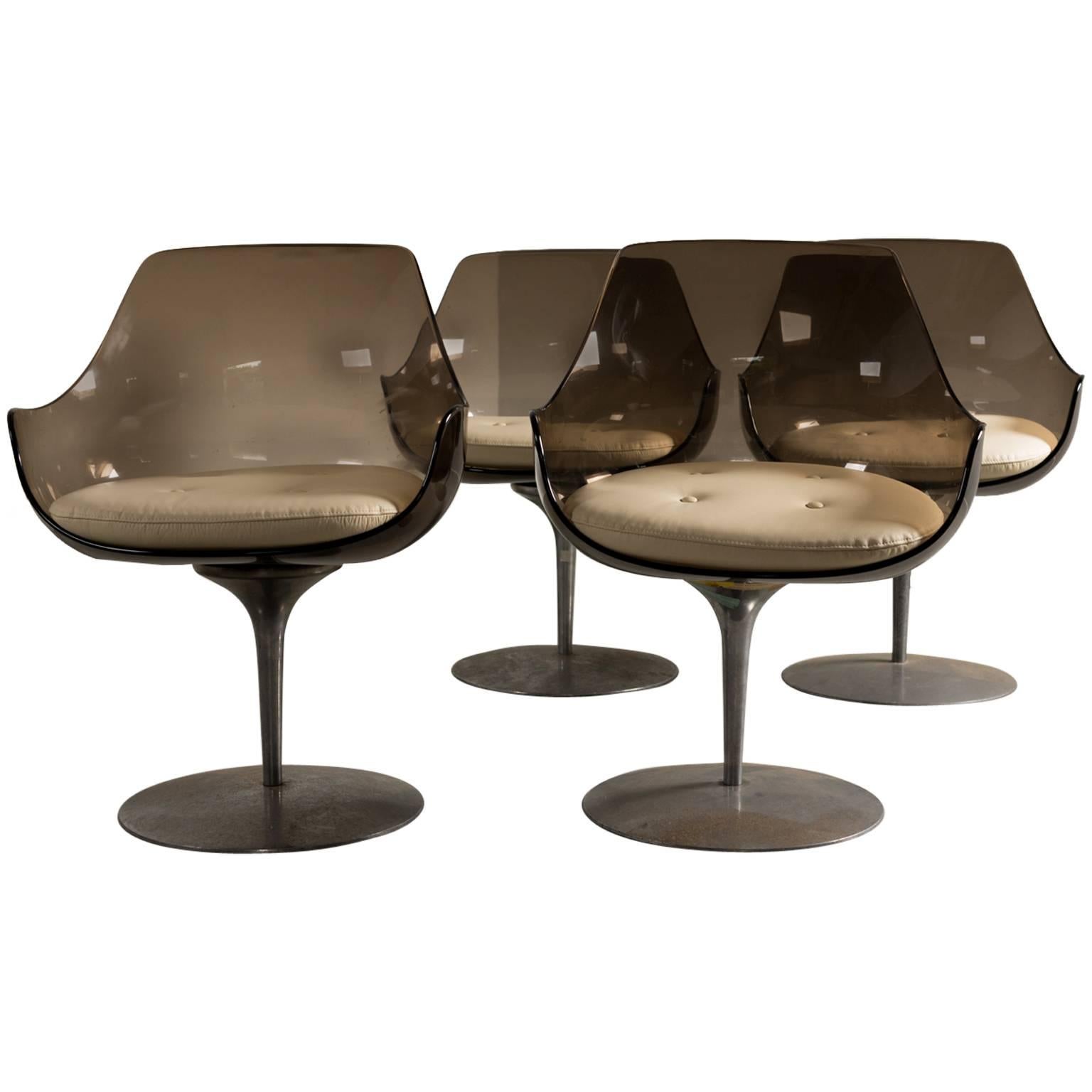 Erwine & Estelle Champagne Chairs, Set of Four, 1960s