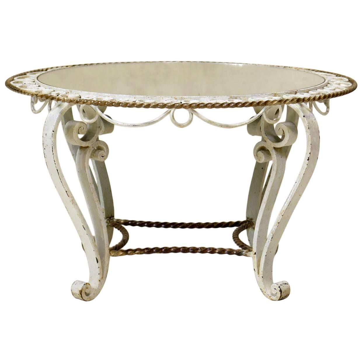 Round Art Deco Coffee Table, France, 1940s For Sale