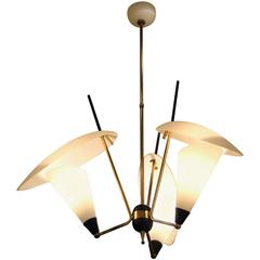 Small 1950s Italian Chandelier in the Taste of Stilnovo