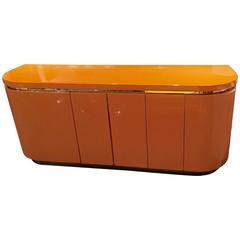 Orange Laquer Sideboard or Credenza