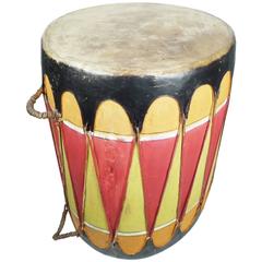 Vintage Pueblo Painted Drum, circa 1940