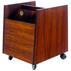 Scandinavian Modern Rosewood Media Trolley Designed by Rolf Hesland