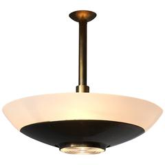 Fine French Art Deco Bronze and Glass Chandelier by Perzel 6