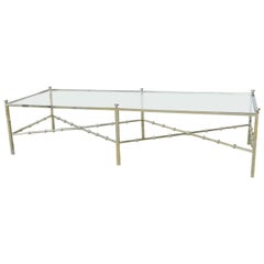 Mid-Century Faux Bamboo Chrome Coffee Table