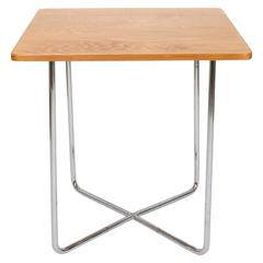 1930s Bauhaus Occasional Table Steel Tube and Beech Veneer
