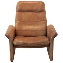 De Sede DS-50 Adjustable Lounge Chair in Soft Thick Brown Neck Leather