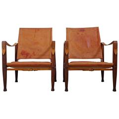 Pair of Kaare Klint Safari Chairs