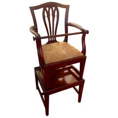 Antique George III Mahogany Child's High Chair