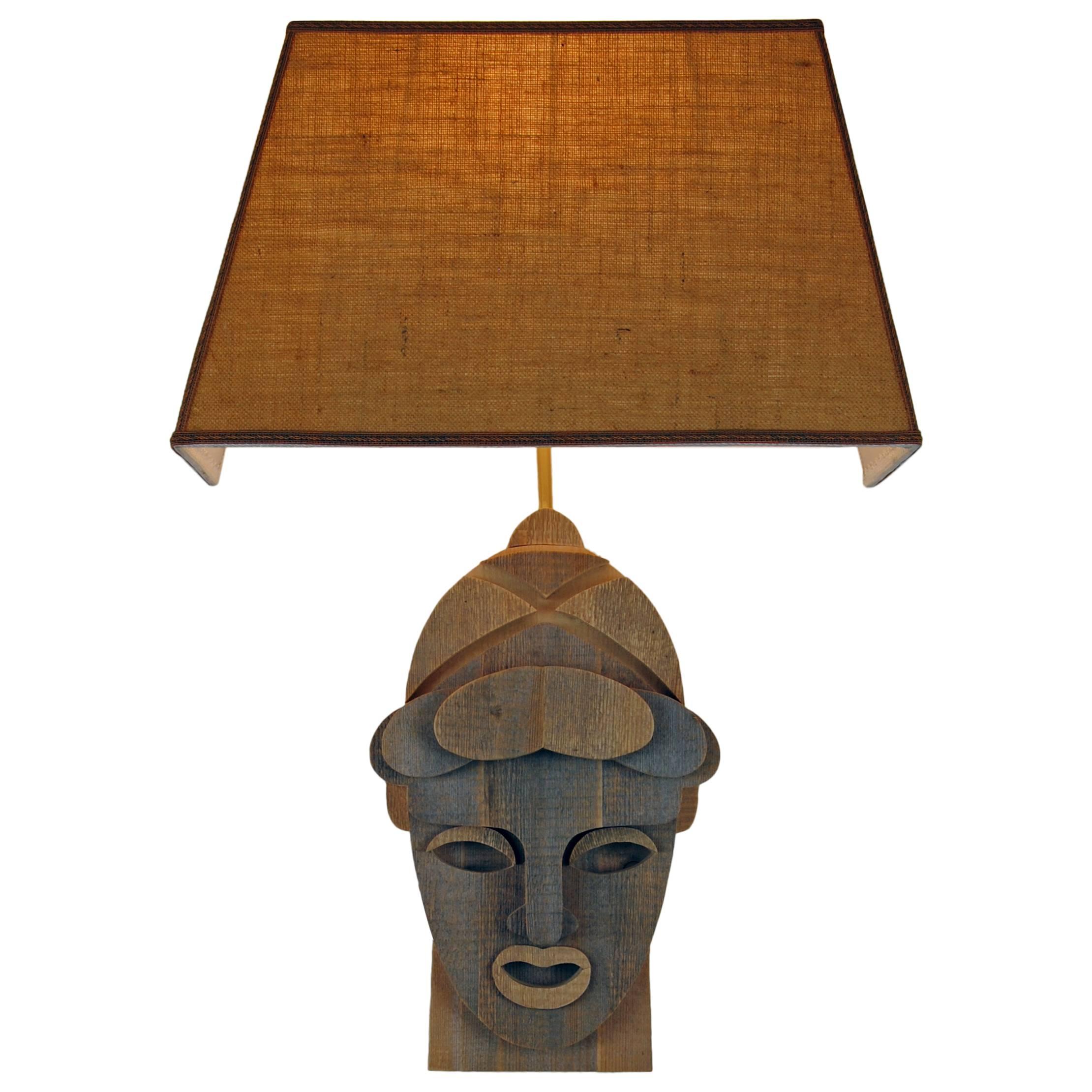 Soflocle Wall Lamp Made in Fir Wood by Michelangeli, Italy For Sale