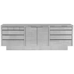 Paul Evans Sideboard Credenza in Desirable All Chrome Cityscape, Signed 9