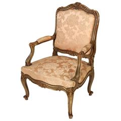 Louis XV Style Partial Gilt Armchair 10
