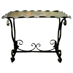 Addison Mizner Inspired Arts & Crafts Wrought Iron Tray-Top Table