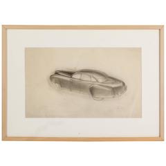 Vintage Alphonse Iannelli Roadster Drawing