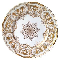 Coalport Raised Paste Gilt Dinner Plates with Cornucopias, England, circa 1900