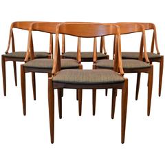 Johannes Andersen Teak Dining Chairs, Set of Six