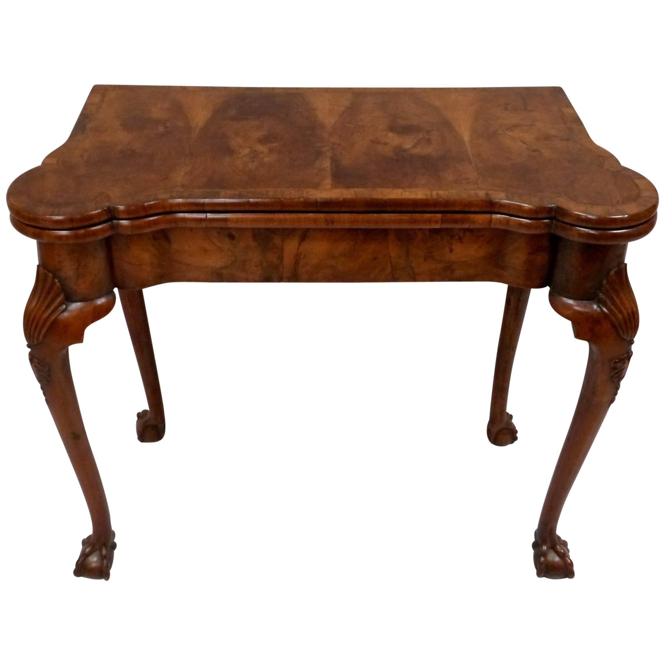 George 11 Walnut Card Table For Sale