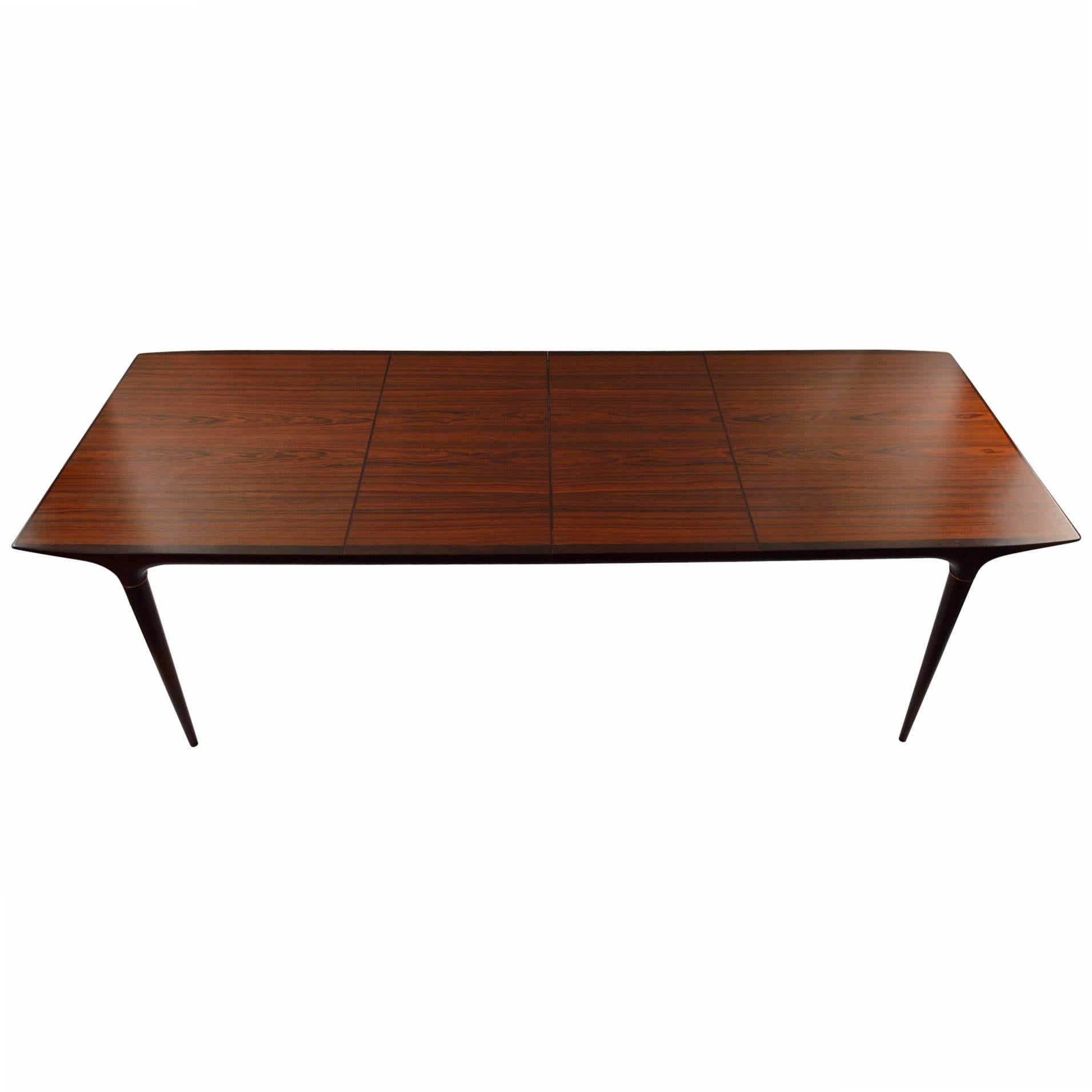 Svante Skogh Cortina Rosewood Dining Table with Two Leaves