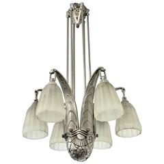 French Art Deco Pendant Chandelier 8