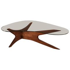 Adrian Pearsall Biomorphic Walnut Coffee Table