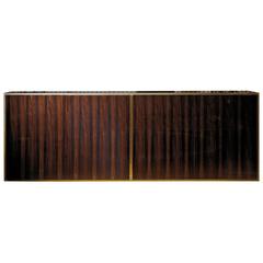 Italian Modern Ebony Wood and Bronze Four-Door Lucas Cabinet by Dom Edizioni 5