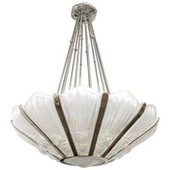 French Art Deco Chandelier by Genet and Michon 12