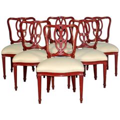 Set of Six Red Dining Chairs Set of Six Red Dining Chairs