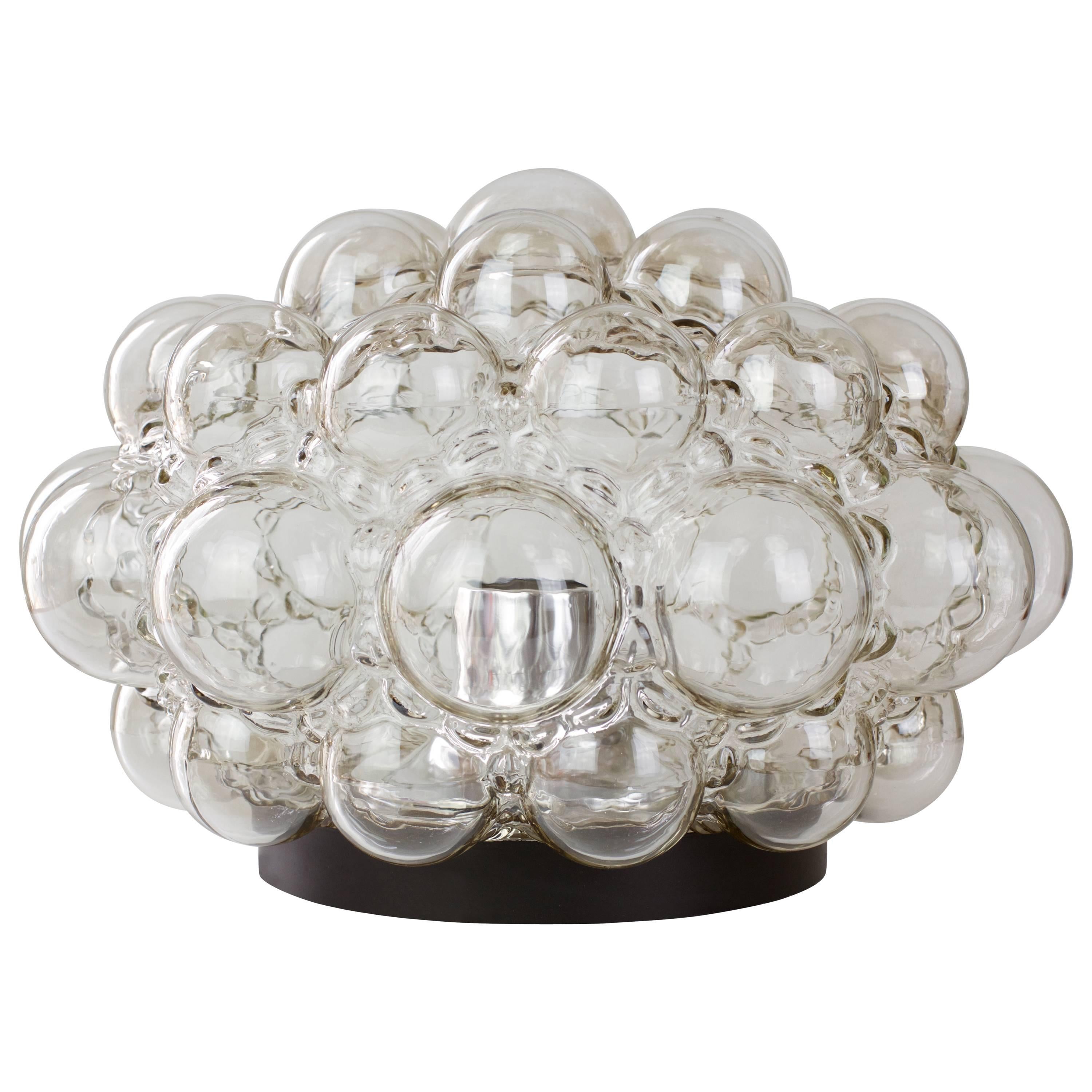 Large Helena Tynell Smoked Bubble Glass Flush Mount Light for Limburg, 1960