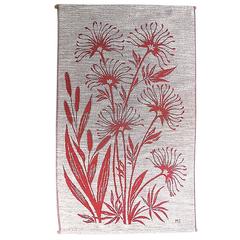 Rölakan Rug or Wall Carpet in Wool, Handwoven, Sweden, Mid-20th Century 12