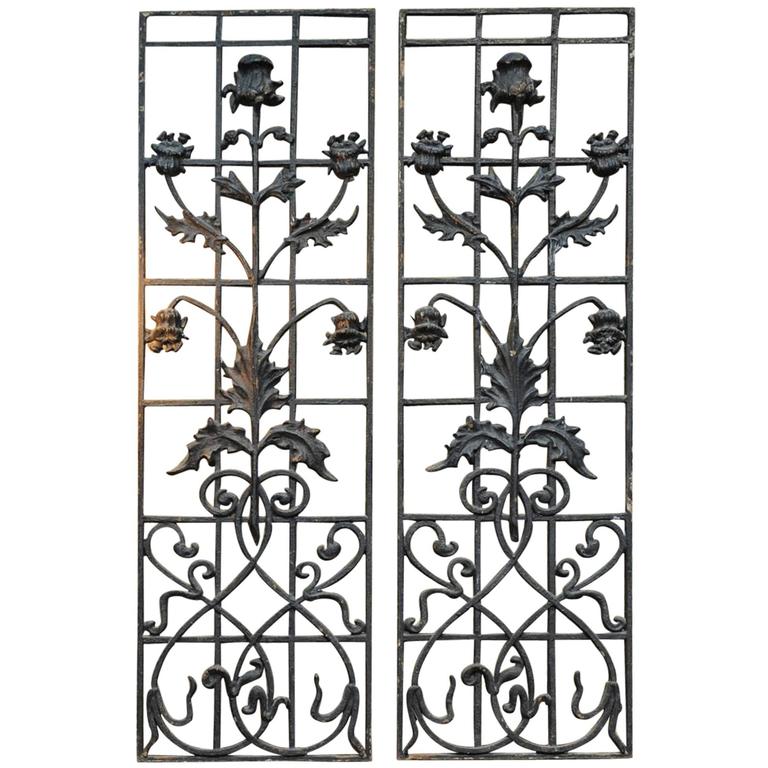 Pair Of French Art Nouveau Cast Iron Entrance Door Gates 1900 At Pair Of French Art Nouveau Cast Iron Entrance Door Gates 1900 For