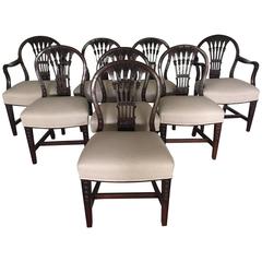 19th Century Set of Eight Dining Chairs in Mahogany 1