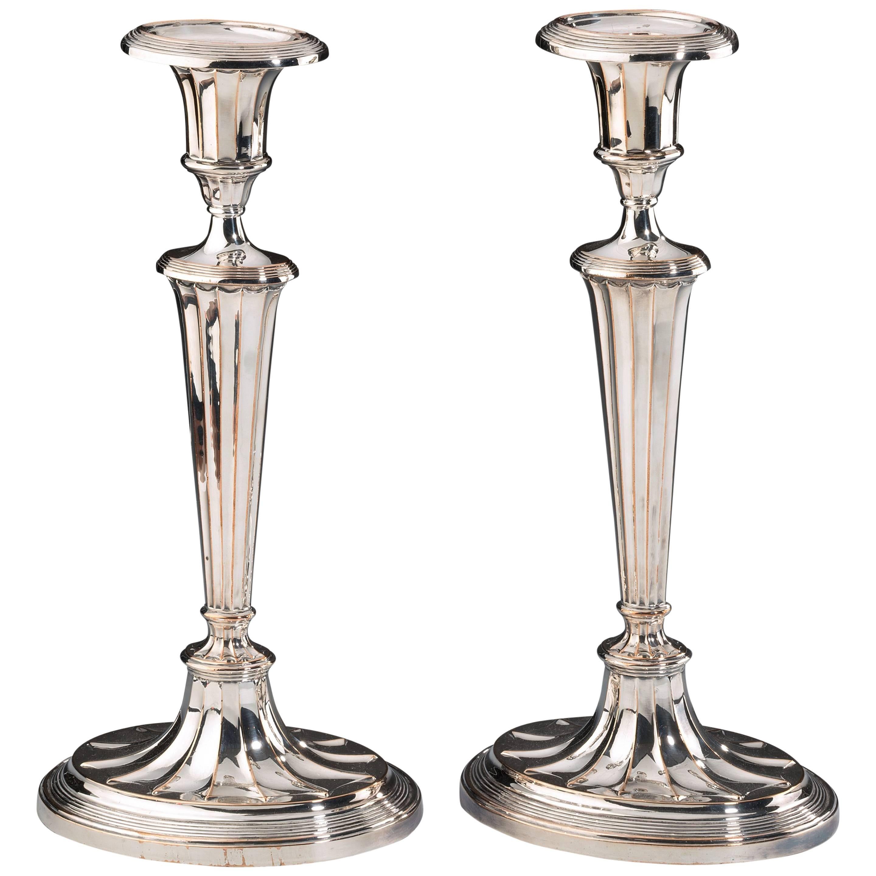 Old Sheffield Plated Candlesticks
