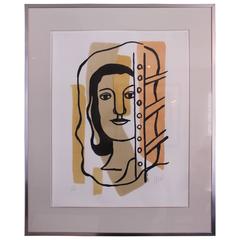 Fernand Leger 250/300 "Head of a Woman" 1949 Signed and Numbered Lithograph