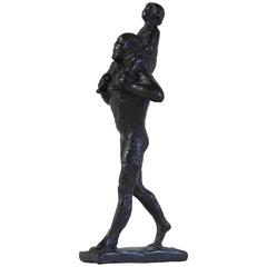 Man and Child, Bronze Sculpture by Pieter d'hont, 1963