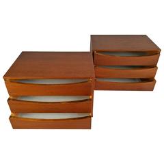 Pair of Modernist Teak Arne Vodder Desk Organizer, Denmark, 1960s