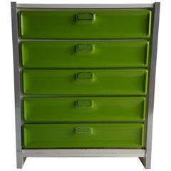 Pop Modernist Plastic Front Chest of Drawers in the Manner of Raymond Loewy
