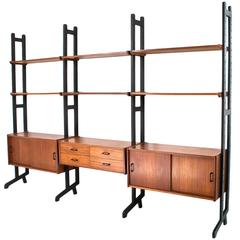 1950s Teak and Plywood Modular Wall Unit by Simpla-Lux Dutch Design
