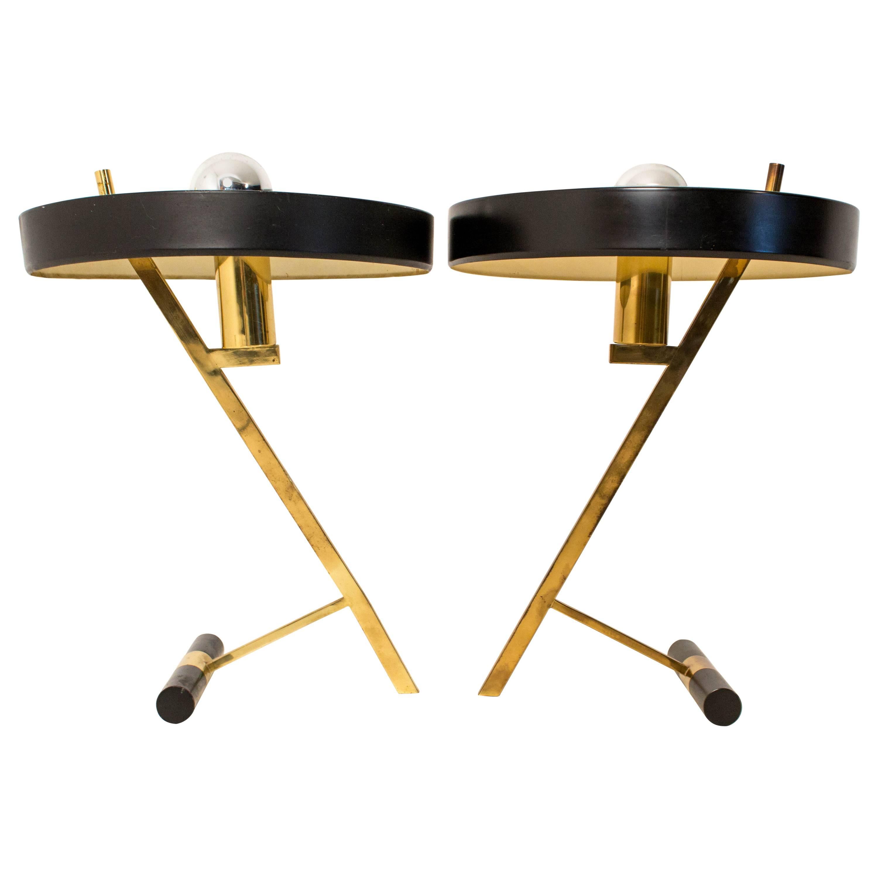 Pair of Z-Shaped Desk Lamps by Louis Kalff for Philips