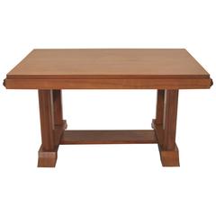 Extendable Art Deco Dining Table Made of Walnut