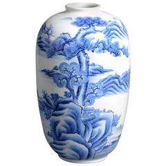 19th Century Blue and White Porcelain Vase