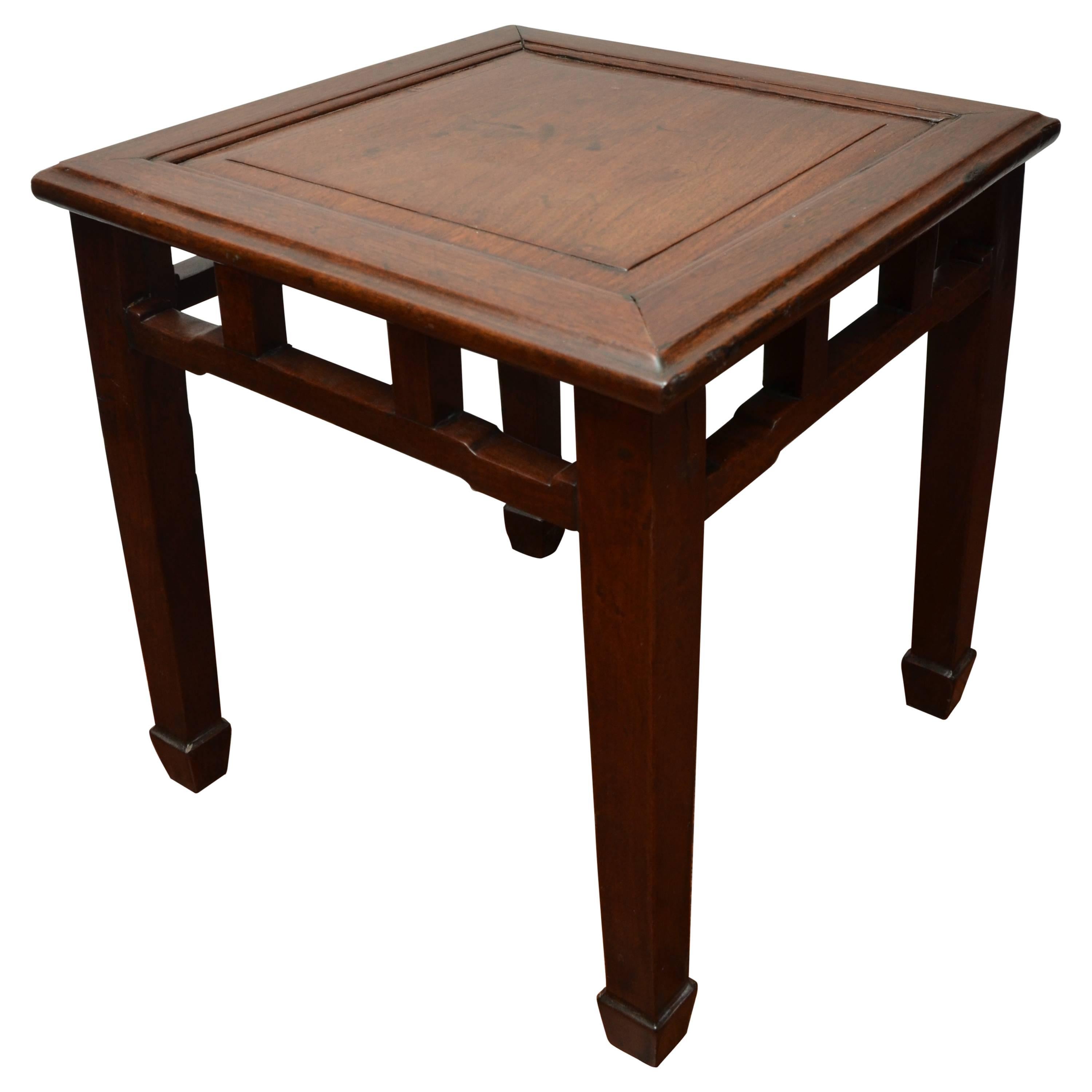 Late 19thC. Q'ing Dynasty Ming Styled Jumu Wood Stool/End Table For Sale