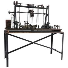 Early 20th Century Miniature Model of French Industrial Machinery Assembly Line 7